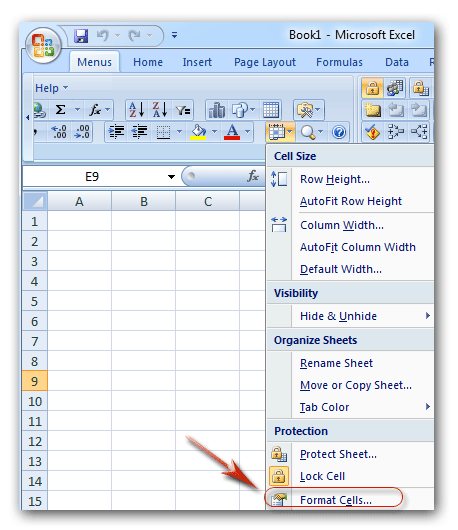 Format Cells inToolbar