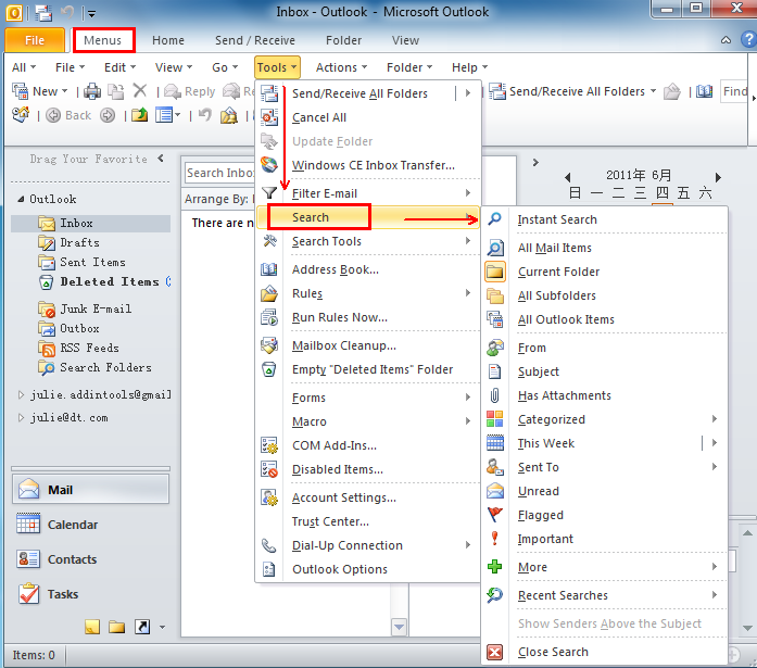 Where Is The Tools Menu In Outlook 2007 Missing