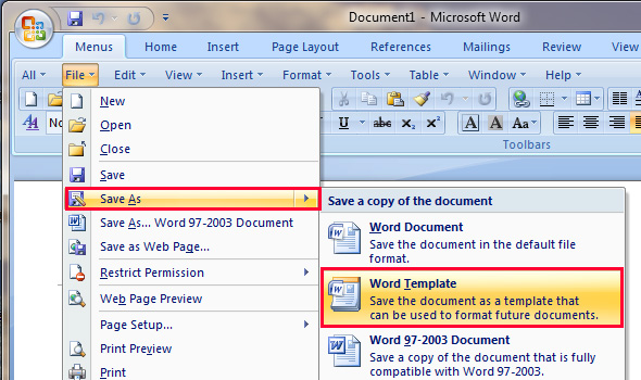 Microsoft Word 2003 Cookbook Template
