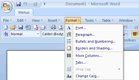 Screen Shot of Office 2007