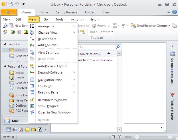 Classic Menu for Outlook 2010 5.00 screenshot