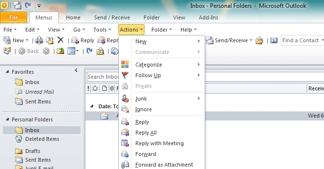 Classic Menu for Outlook 2010