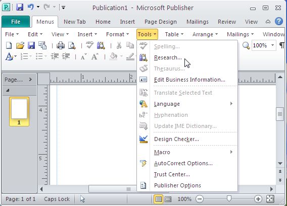 Classic Menu for Publisher 2010 5.00 screenshot