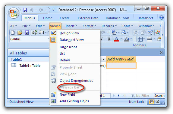 Where Is Message Bar In Access 07 10 13 16 19 And 365