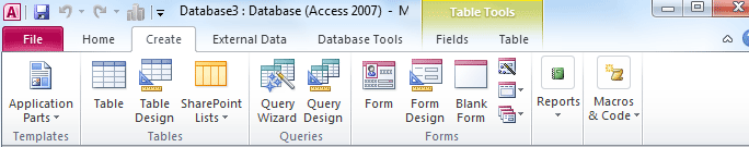 Ribbon in Access 2007/2010