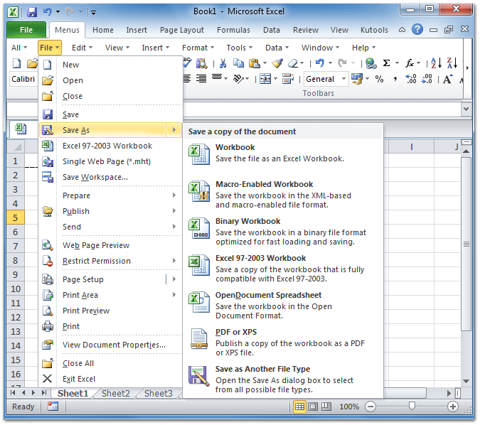 Where Is Save As Command In Excel 07 10 13 16 19 And 365