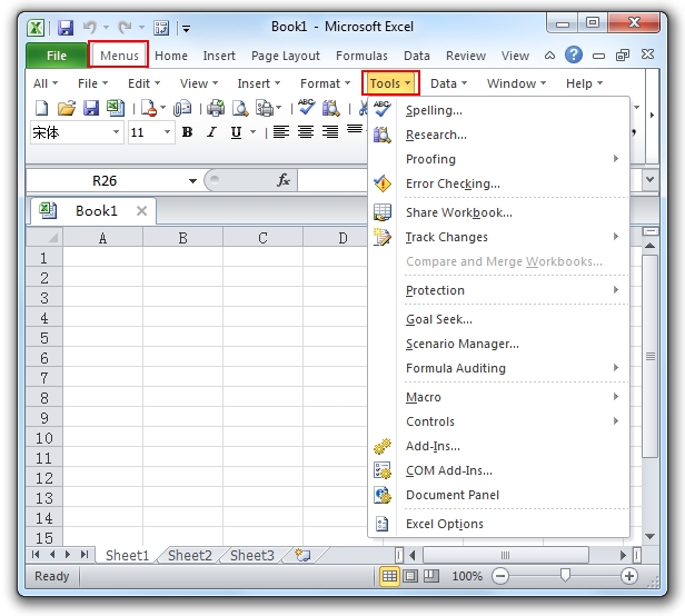 where is find all in excel 2010 for mac
