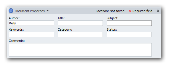 Document Properties Panel