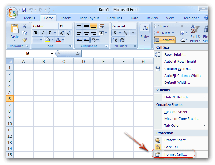 Format Cells in Ribbon