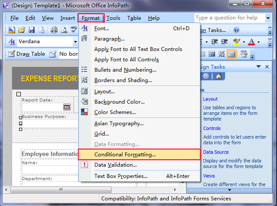 InfoPath 2007 Conditional Formatting