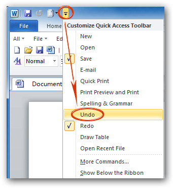 Moving Undo/Redo Button : r/MicrosoftWord