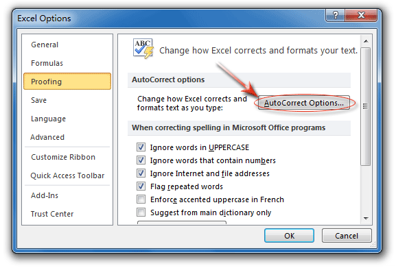 how to turn off autocorrect in outlook