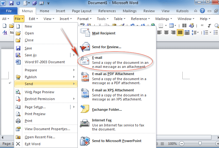 xps insert into word