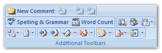 Figure 2:addintional Toolbar in Office 2007's Classic View