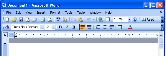 Figure 1: Word 2003' UI - classic view