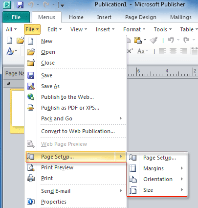 Where Is Page Setup In Office 2007 2010 2013 And 365