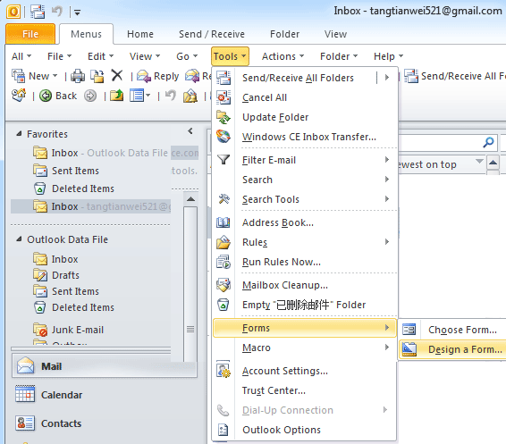 outlook 2016 show developer tab