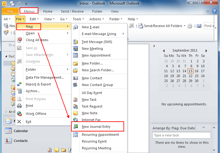 task in outlook 2010