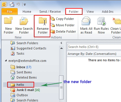 create a local folder in outlook 2010