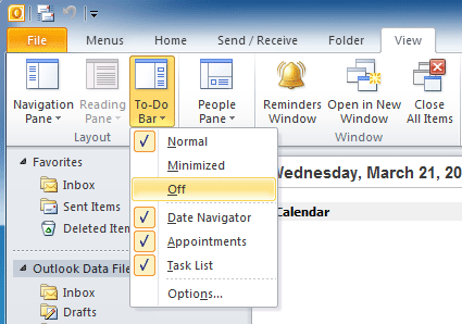 trouver la barre d'outils dans Outlook Express