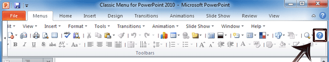 Help button in classic toolbar