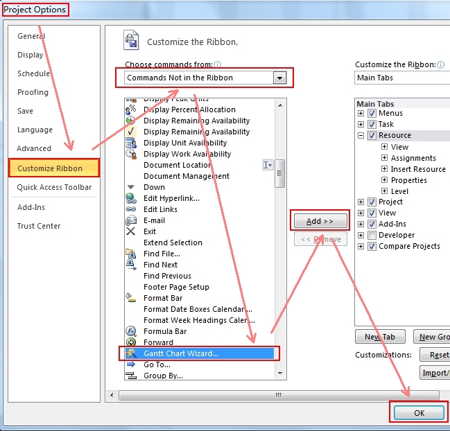 Outlook 2010 Gantt Chart