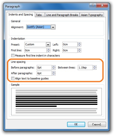 0 line spacing in word 2010