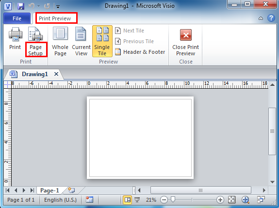 Where Is Page Setup In Microsoft Visio 2010 2013 2016 2019 And 365