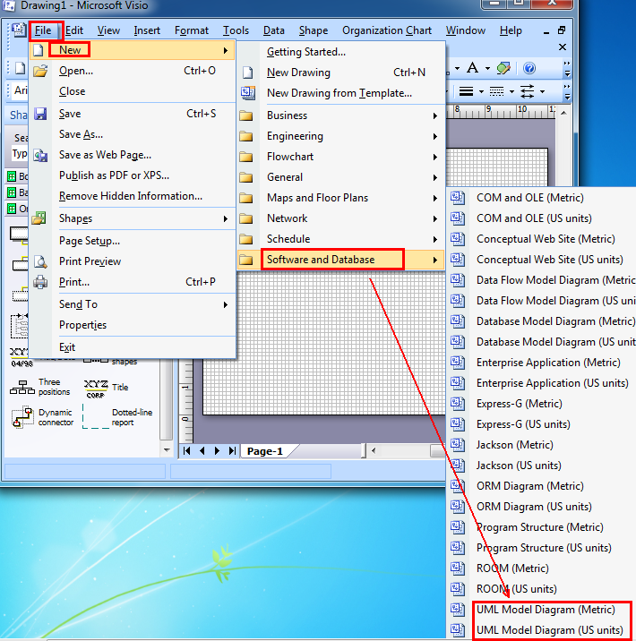 Where Is The Uml Model Diagram In Microsoft Visio 10 And Visio 07