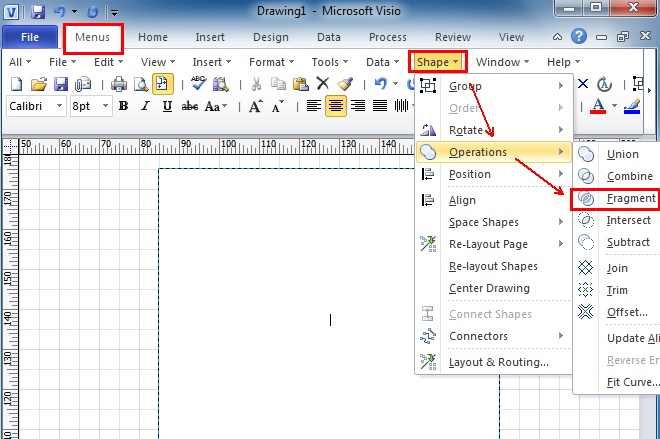 Where Is Fragment In Microsoft Visio 10 13 16 19 And 365