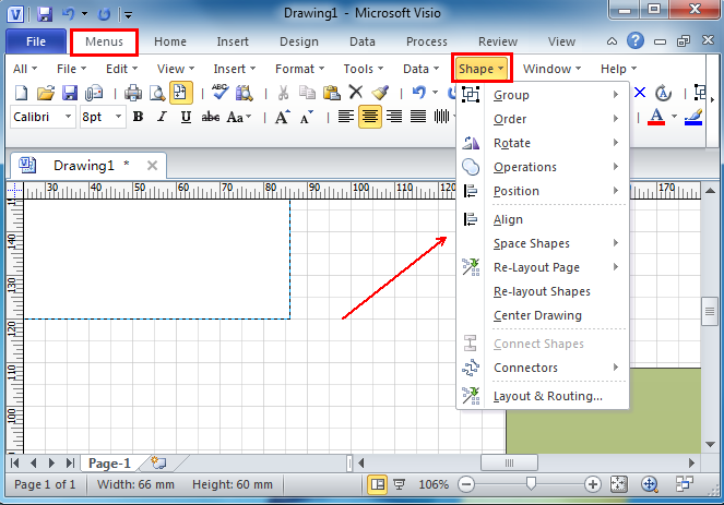 Where Is Shape Menu In Microsoft Visio 10 13 16 19 And 365