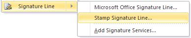 image of Signature Line in Word 2010