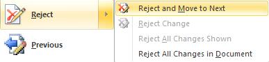 image of Reject in Word 2010