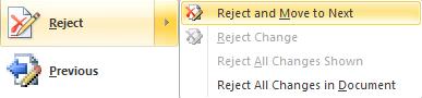image of Reject in Word 2010