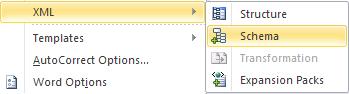 image about XML of Tools Menu in Word 2010 