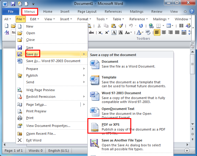 what is the file tab in word 2010