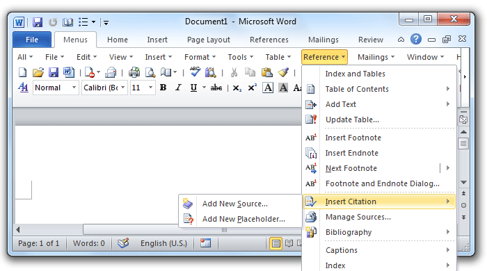 what is a citation on word