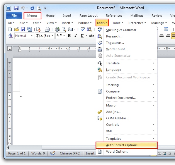 how to turn on autocorrect in word 2017