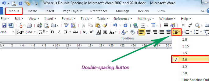 Where Is The Double Spacing In Microsoft Word 07 10 13 16 19 And 365