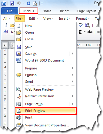 Where Is The Print Preview In Microsoft Word 07 10 13 16 19 And 365