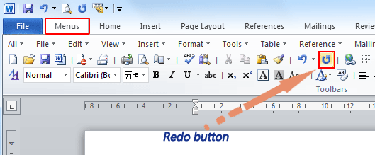 Where is the Redo Button in Microsoft Word 2007, 2010, 2013, 2016, 2019 and  365