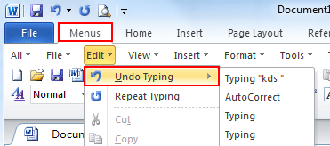 Where is the Undo Button in Microsoft Word 2007, 2010, 2013, 2016, 2019 and  365