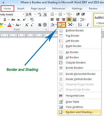 how to put a border on microsoft word 2010