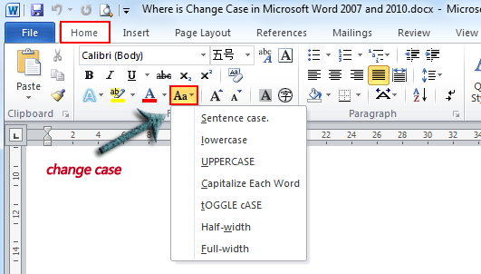 changing font in word 2010