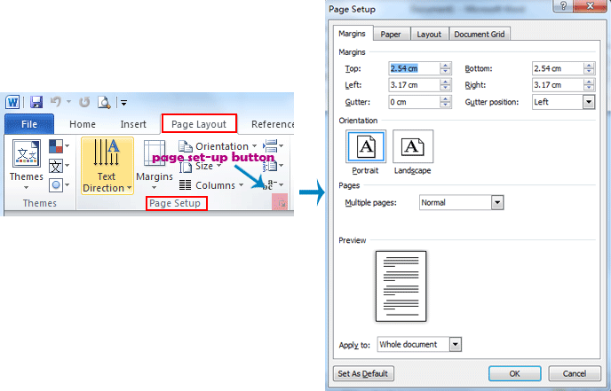 Where Is The Page Setup In Microsoft Word 07 10 13 16 19 And 365