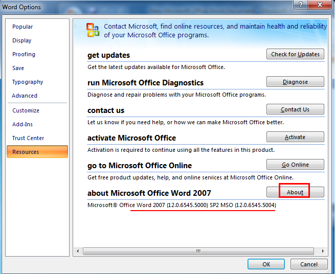 Where Is The About In Word 2003 2007 2010 2013 2016 2019 And 365