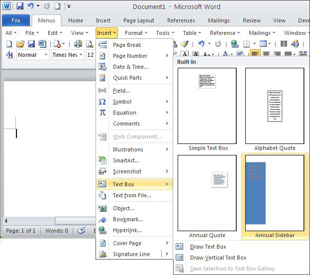 microsoft word text boxes and related tools