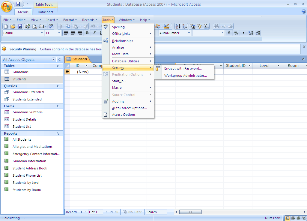 Finding Commands and Features of Microsoft Access 2007 System