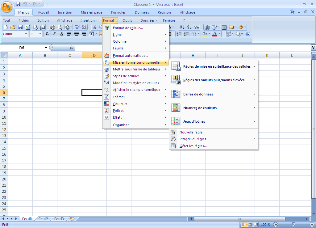 Photo d’écran de Classic Menu pour Excel 2007