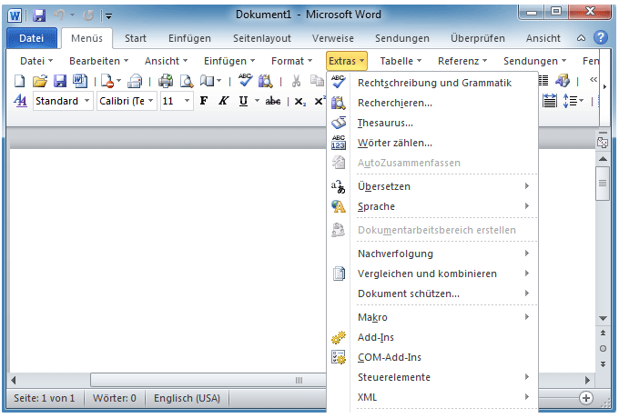 Office 2007 классическое меню. Главное меню word